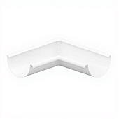 Угол желоба внутренний D125 ПЛД-02-0,6 белый 9010 (фото)