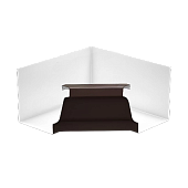 Угол внутр желоба Металлпрофиль 120*86 ПЭ коричн (фото)